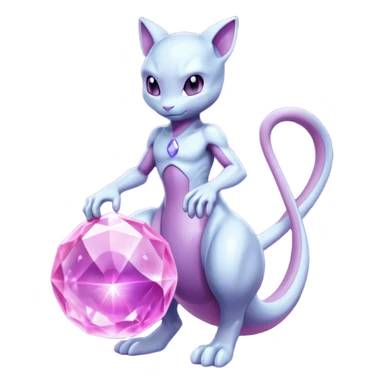 Pokemon legendary purple and pink crystal mewtwo sticker