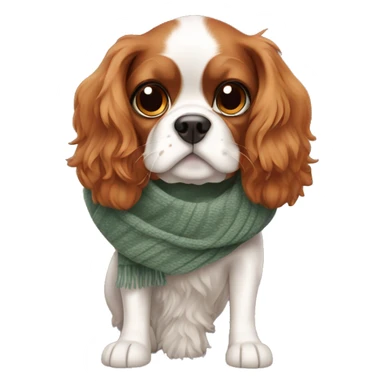 Cavalier dog with scarf sticker