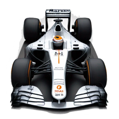 Mclaren Formula 1  team 2012 car front view with 2024 livery sticker