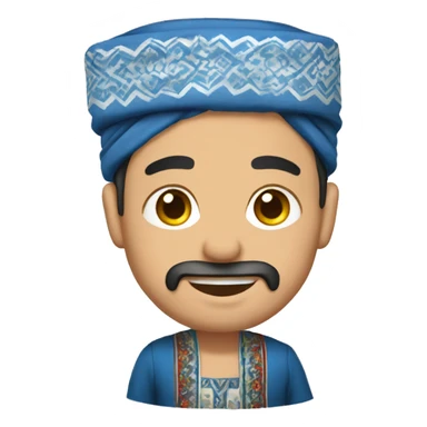 Uzbek guy with traditional clothes sticker