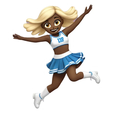 pale Cheerleader flying with bases underneath  sticker