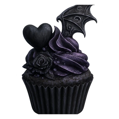 Gothic cupcake in hi dream full style, no background sticker
