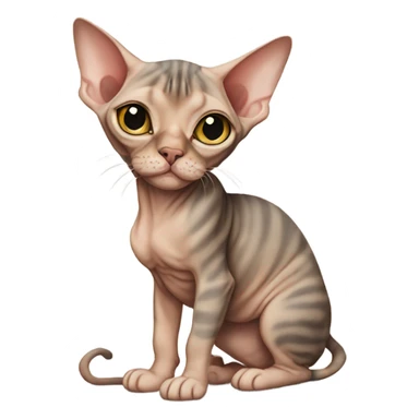 Chubby Brown tabby sphynx full body  sticker