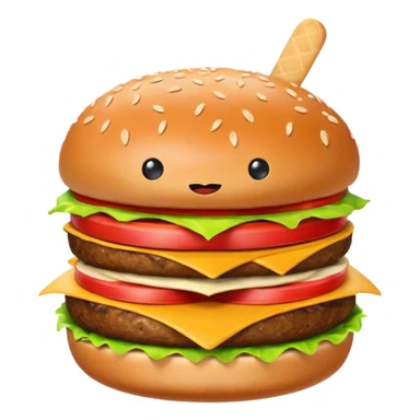 A living burger doing 67 gestures sticker