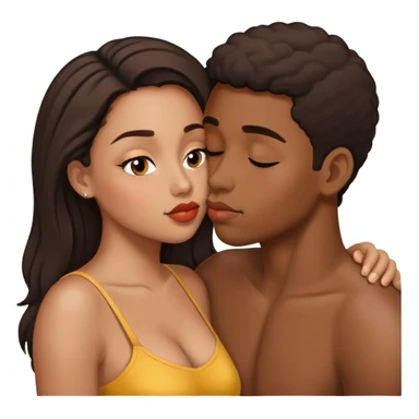 Black boy kissing Latina girl sticker