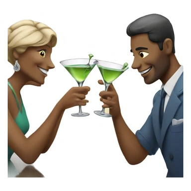 Two people clinking martini glass sticker