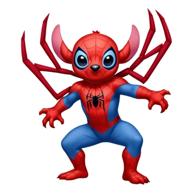 Stitch in a Spider-Man costume  sticker