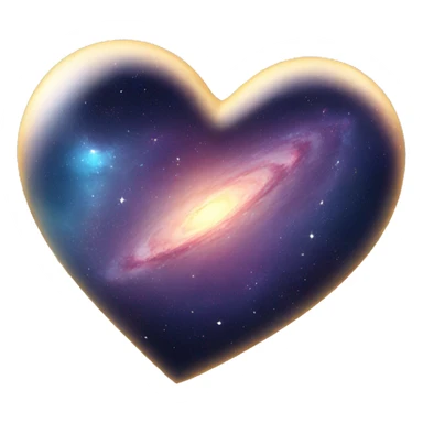 galaxy in 3d heart sticker