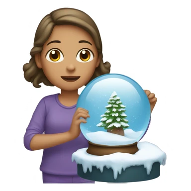 A girl with a snow globe sticker