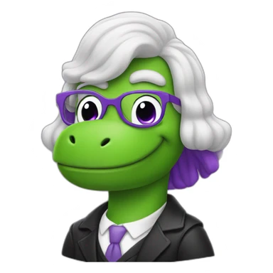 barney the dinosaur wearing a judge wig sticker