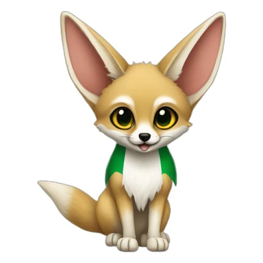 Fennec with Algerian flag  sticker