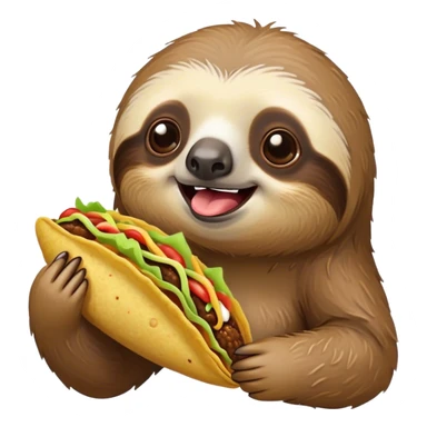 sloth eating a taco sticker