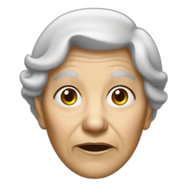 Old lady with dirty face sticker