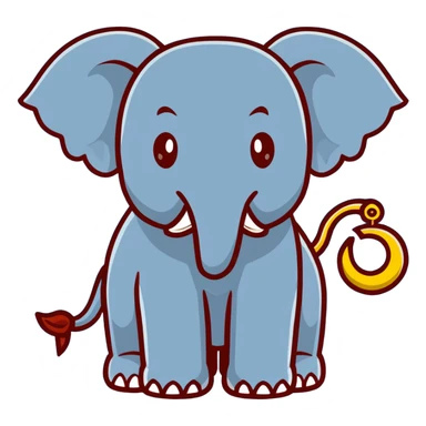 Game of thrones style elephant Sigil in Lannister Colors sticker