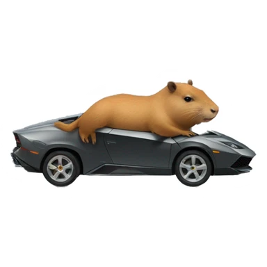 capybara driving lamborghini sticker