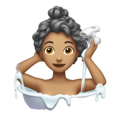 woman washing hair sticker