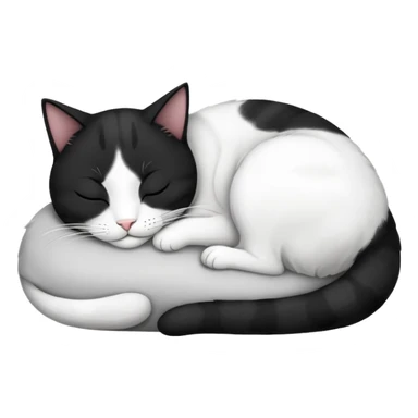 Black and white Devon cat sleeping sticker