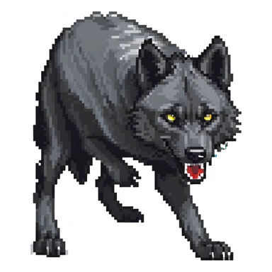 fierce black wolf sticker
