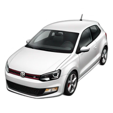 White Volkswagen Polo 5 gti sticker