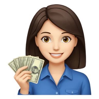 brunet Woman with smokin holding dolar sticker