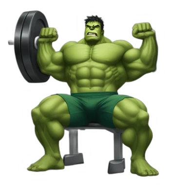 Hulk bench pressing sticker
