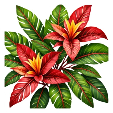 red Variegated Codiaeum sticker