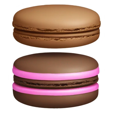 Two macaroons one pink one brown  sticker