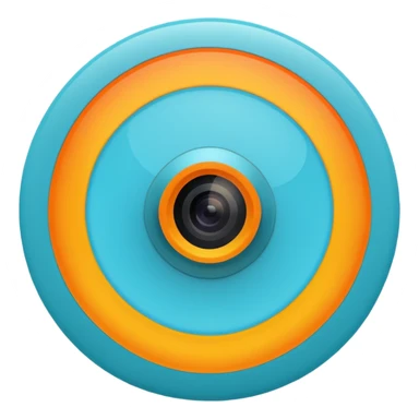A circle with a thermal camera effect, cyan color sticker