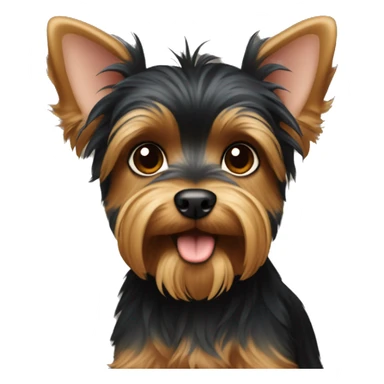 Black Yorkshire terrier with light brown Muzzle and paws sticker