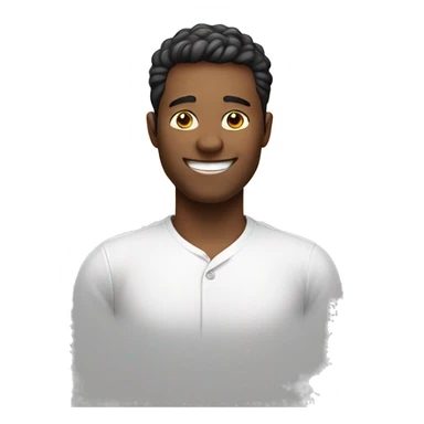 smiling male in white shirt real sticker