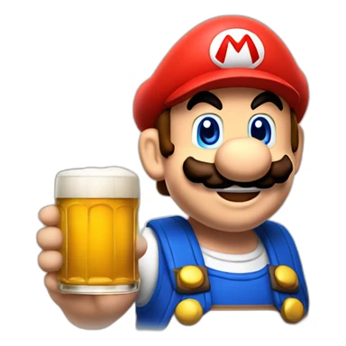 Mario qui boit une bière sticker