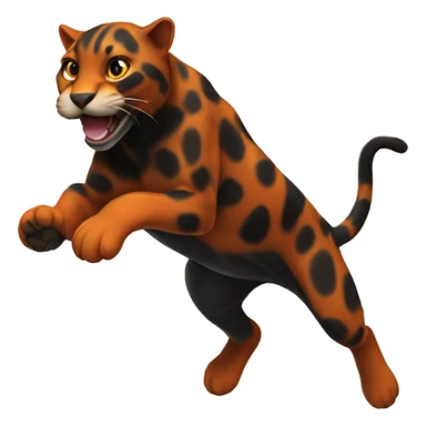 jumping orange burnt panther sticker
