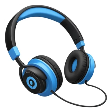 Black and blue and white headphones as seen from the side  sticker