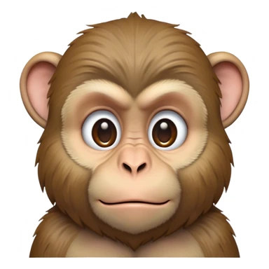 Cinematic Noble Macaque Portrait Emoji, Poised and regal, with a smart, agile build and expressive, deep-set eyes, adorned with soft, detailed fur and a dignified expression, Simplified yet sharp and sophisticated features, highly detailed, glowing with a soft, natural radiance, high shine, intelligent and commanding, stylized with an air of primate nobility, focused and alert, soft glowing outline, capturing the essence of a watchful and confident guardian that appears ready to leap out of the screen with effortless authority! sticker