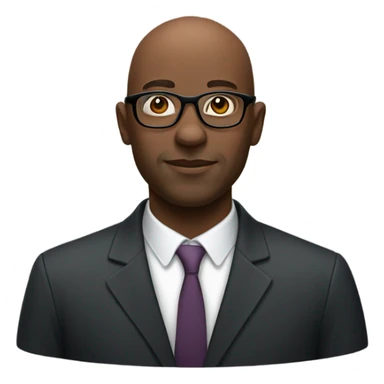 Black bald man with glasses professor sticker