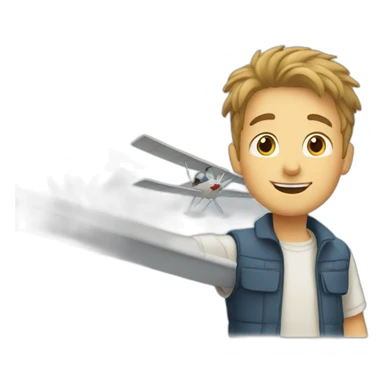 Sailplane with boy sticker