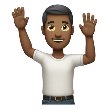 man with his hand raised  sticker