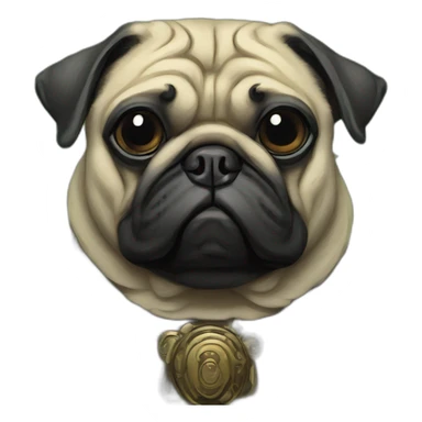 A cyberpunk pug in Art Nouveau style during 1910 sticker
