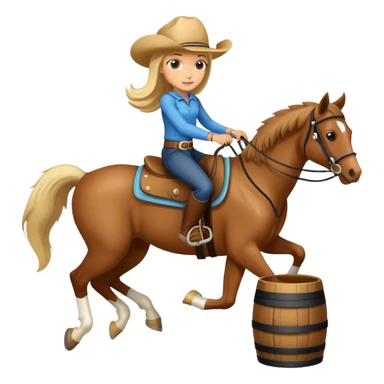 girl barrel racing on a horse sticker