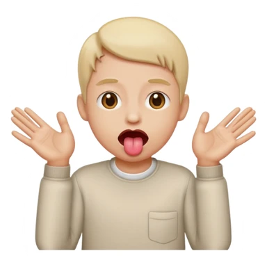 Tongue sticking out with hands on the side sticker