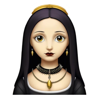 Goth mona lisa with spike collar sticker