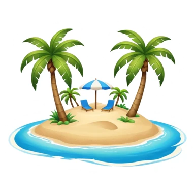 tiny island with palm sticker