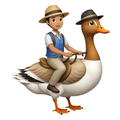 Man riding a goose sticker