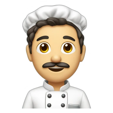 Chef, con mandil, sin bigote, gordito, canoso sticker