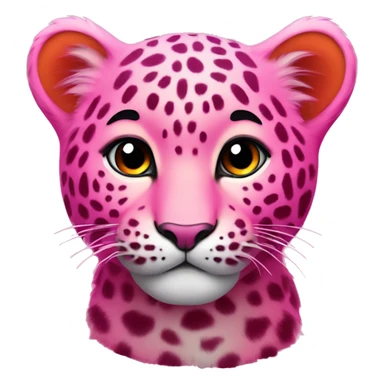 neon pink orange leopard cub sticker