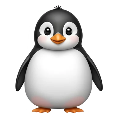 Cute cartoon penguin with a round belly, standing upright sticker