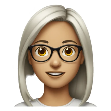 portrait of girl with glasses sticker