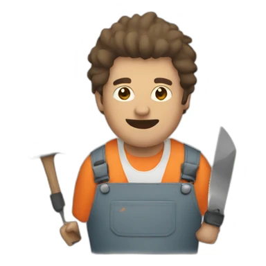 Man with saw sticker