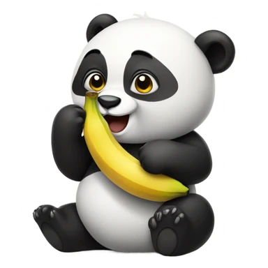 Panda eating a banana  sticker