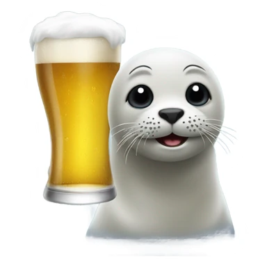 HAPPY seal drinks beer hair sticker